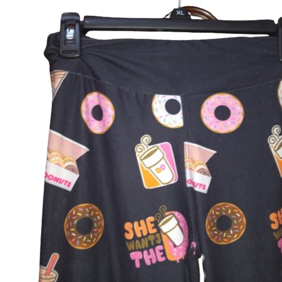 Donut Coffee Womens OS Leggings Pants She Wants The D - Picture 2 of 6